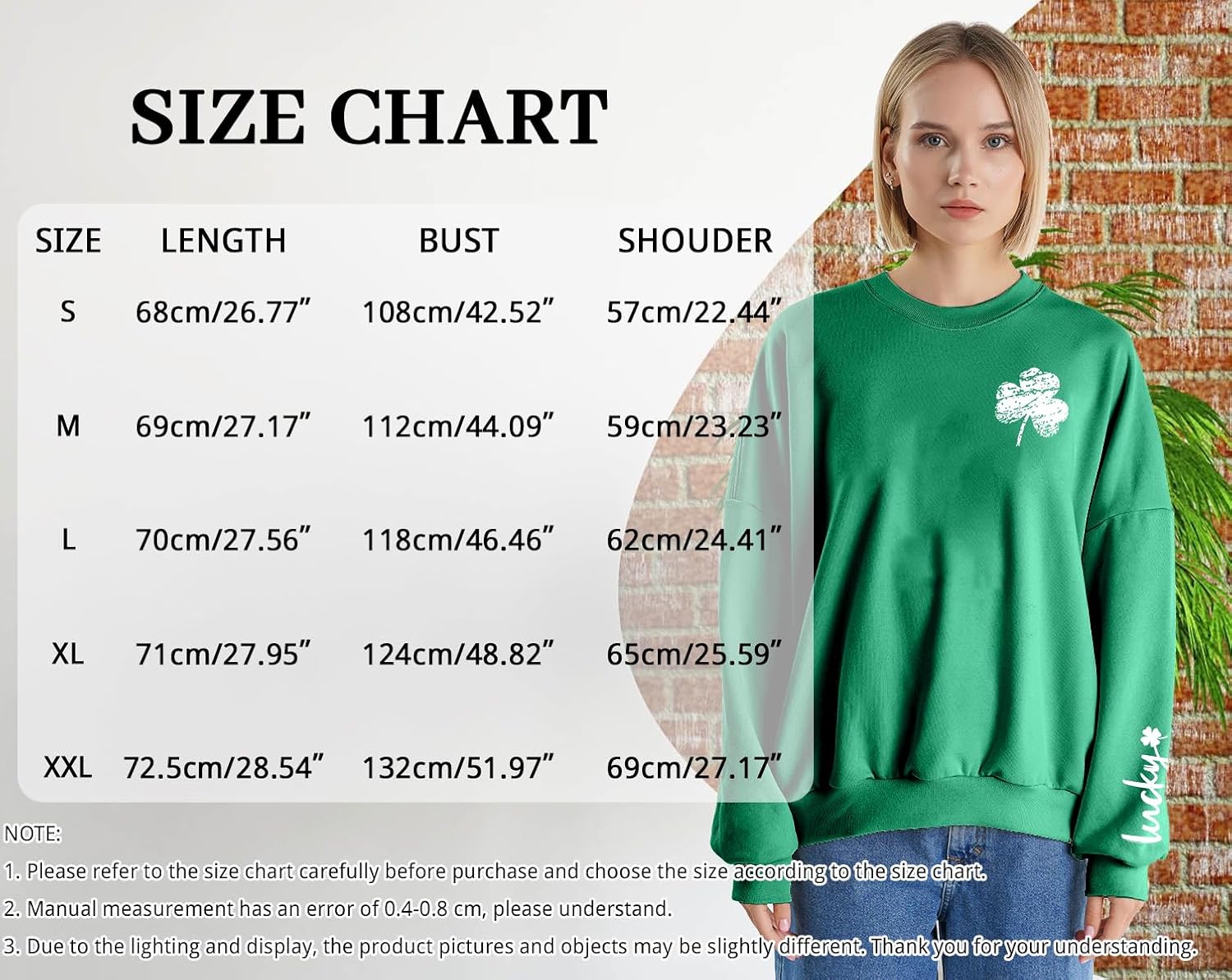 St. Patrick's Day Sweatshirt for Women Lucky Shamrock Long Sleeve Sweater Irish Clover Casual Graphic Pullover Tops - Image 6