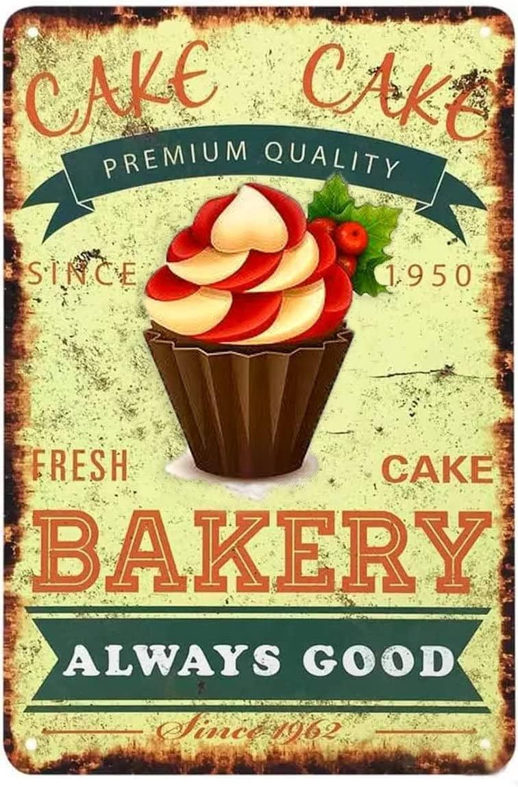 Kwqdozf Tin Sign-6 12X16inch Cake Letters Premium Quality Fresh Good Vintage Metal Aluminum T