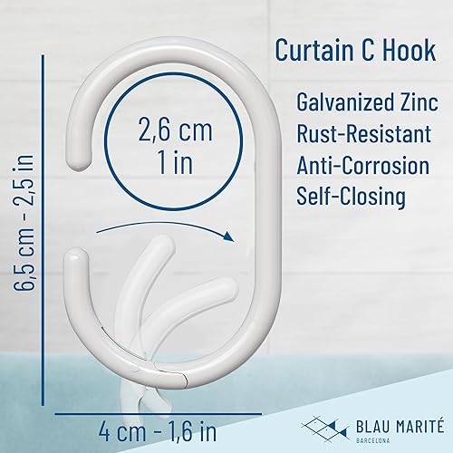 Miniatura 42 de Paquete de 10 ganchos de metal en forma de S para colgar, gancho resistente en forma de S con hebilla de seguridad, se adapta a barras de hasta 0.6