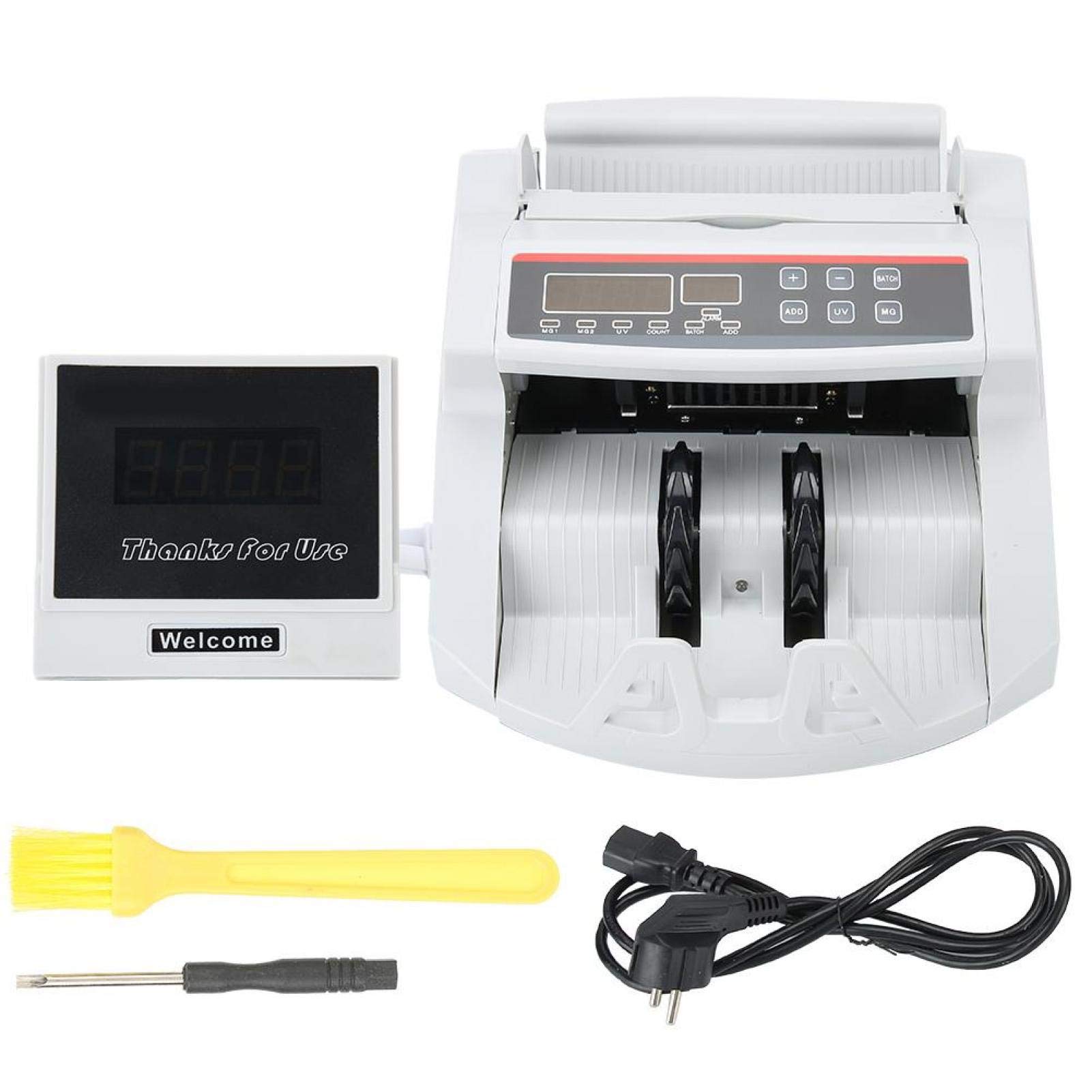 Mini Rilevatore di Banconote, Portatile Intelligente Rilevamento Banconote Contraffatte con Display LCD, Ergonomico Automatico Soldi Falsi Valuta Contanti Checker per USD/EUR/Rupia
