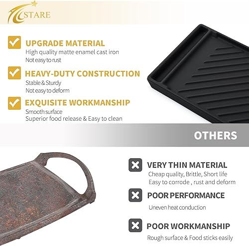 Miniatura 5 de DG61-00859A Piezas de repuesto de plancha para estufas Samsung, placa superior de plancha de gas Samsung, parrilla central reversible de hierro