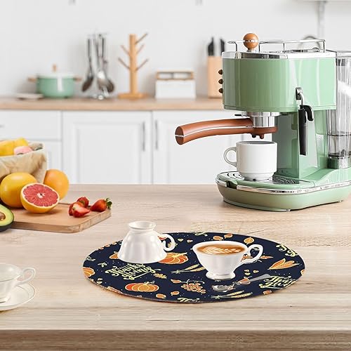 Miniatura 6 de Happy Autumn and Thanks Giving - Almohadilla resistente al calor, para ollas y sartenes calientes, absorbe agua, almohadilla de cocina para