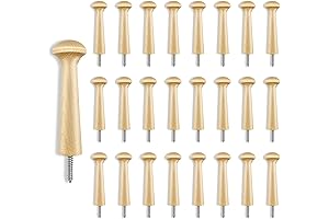 24 Pack of 3.7 Inch Shaker Pegs: Wood Screw-On Shaker Pegs for Woodworking
