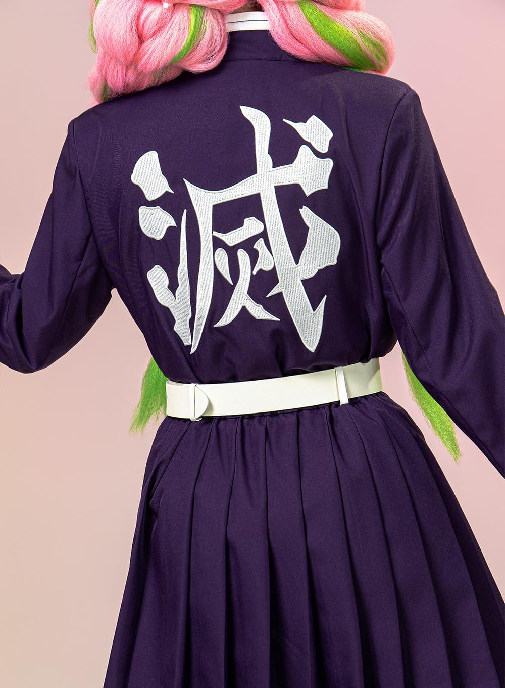 OSIAS Kanroji Mitsuri Cosplay Costume for Women – Padded Shoulders, Embroidered Coat, Full Set