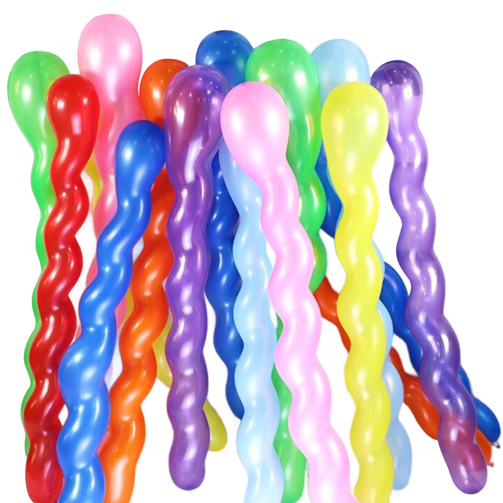 DAGLLGEW 200PCS Party Balloons, 39.4 Inch Long Spiral Latex Balloons, Thickened Balloon Set for Weddings, Birthday Parties, Parties and Festivals Balloon Set Long