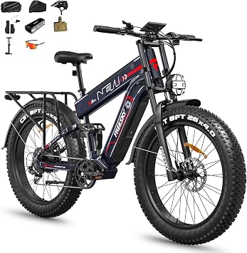 FREESKY 2026 Alaska Pro Dual Battery 48V 45AH LG Cells 200 Miles 40MPH Electric Bike for Adult, 4000W High-Torque Motor Long Range Fat Tire Ebike, 26" Mountain E Bike, UL 2849 Certified by TUV
