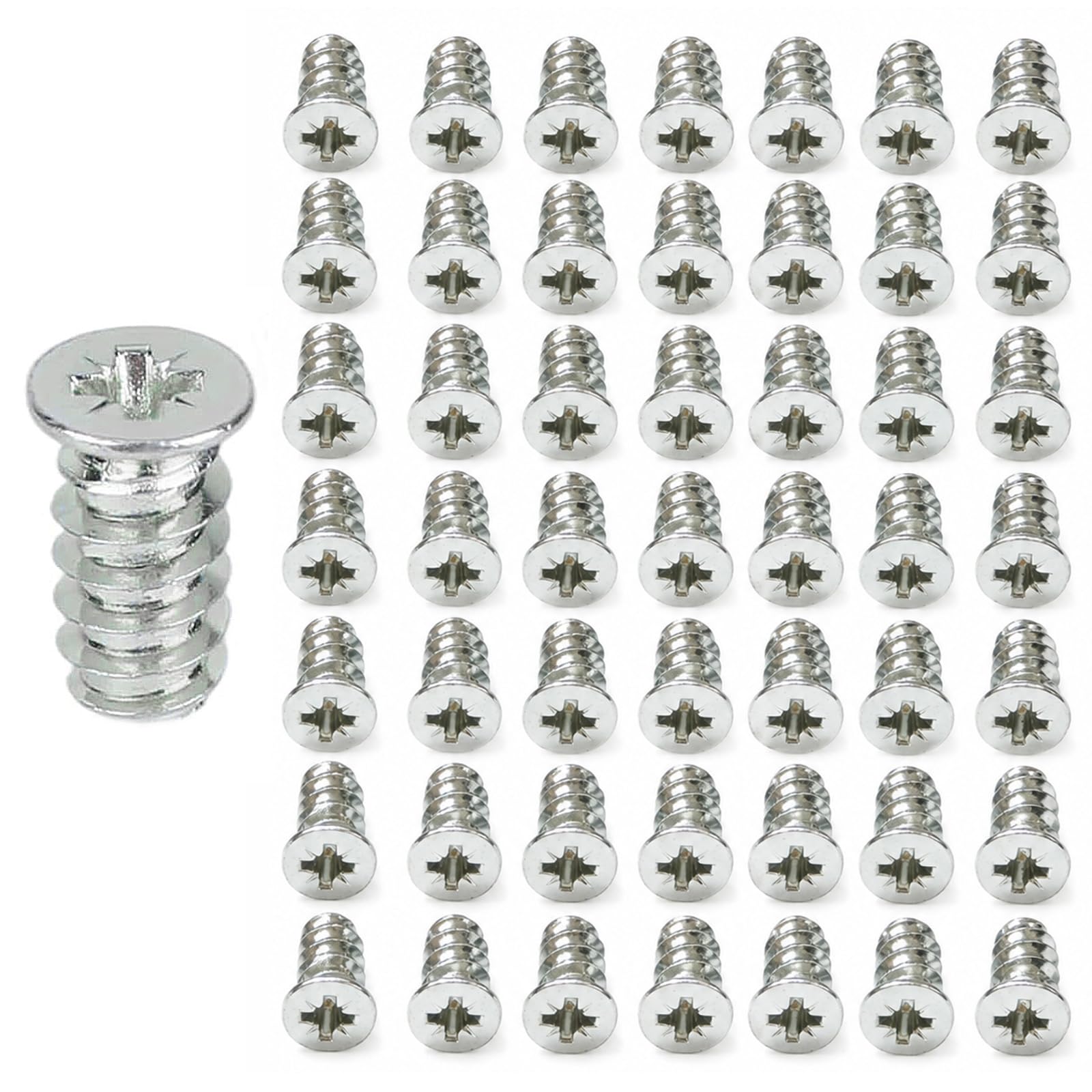 Tinminx Drawer Rail Screws, 50 Pcs 13 mm Zinc Plated Crosshead Euro Screws for Drawer Slides, Cabinet Rails and Furniture Assembly Repair