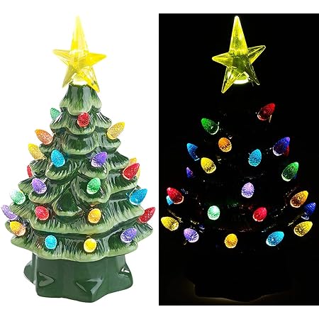 Infactory Weihnachtsbaum Klein Deko Weihnachtsbaum Aus Keramik Mit Led Beleuchtung Timer 19 Cm Deko Weihnachtsbaum Beleuchtet Amazon De Kuche Haushalt Wohnen