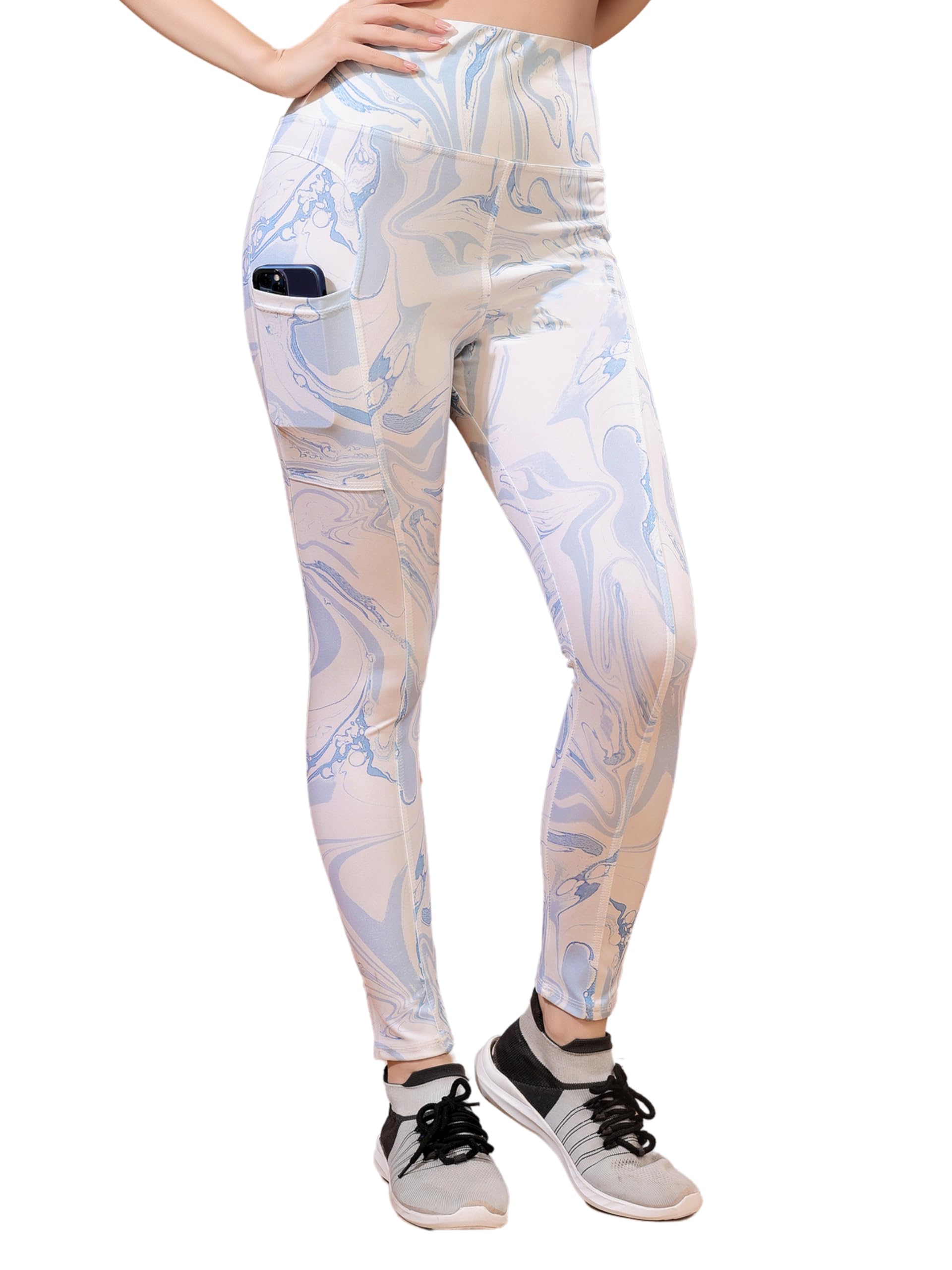 Women's High Rise Smoke Print Pant, Polyester Blend Slim Fit Gym wear Tights Leggings, Workout, Fitness, Yoga, Runnings, Casual,-image-12