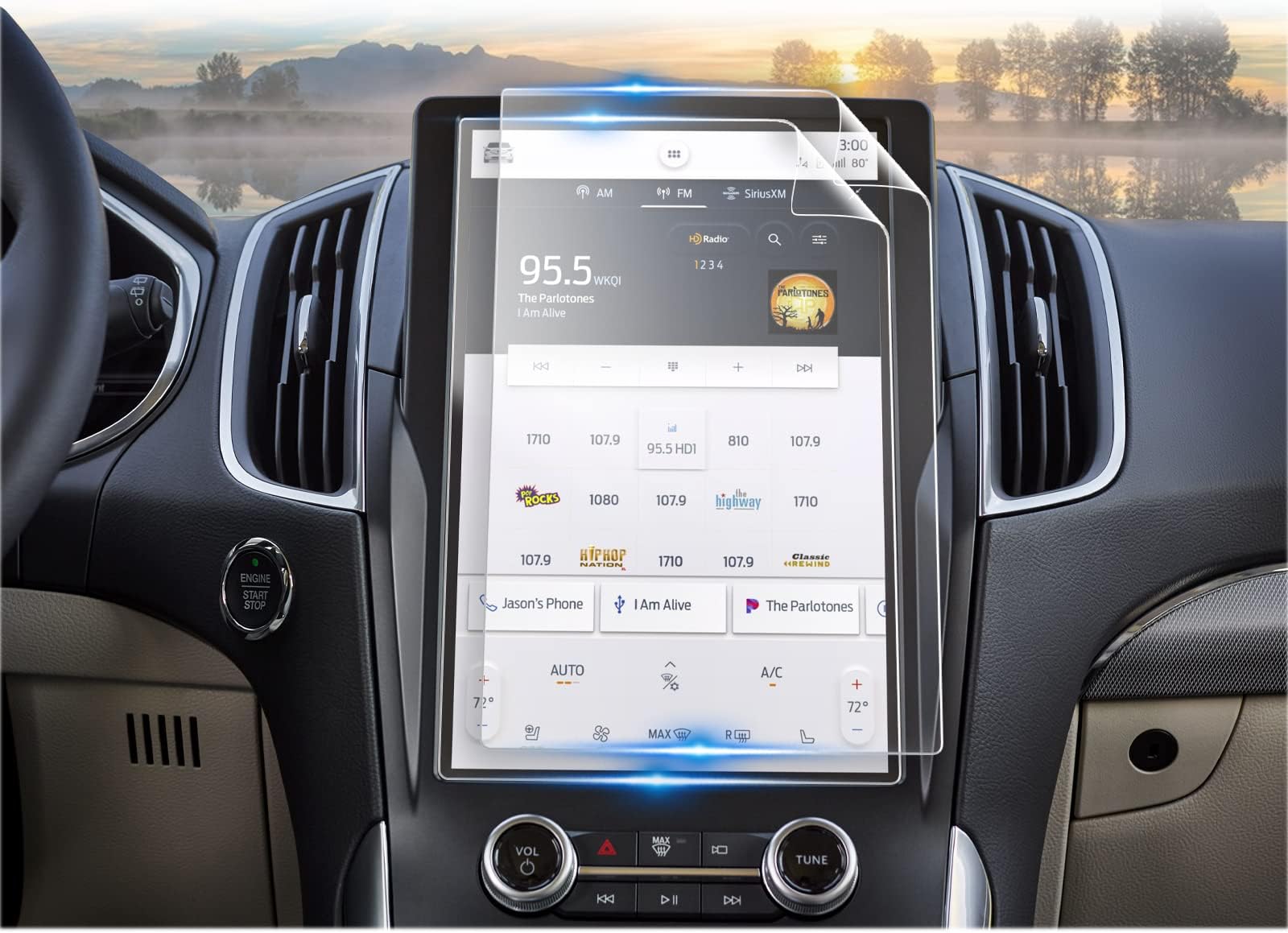 CDEFG For 2021 2022 2023 2024 Ford Edge Screen Protector - 12 Inch 2PCS Nano Foils - Edge Touchscreen Accessories