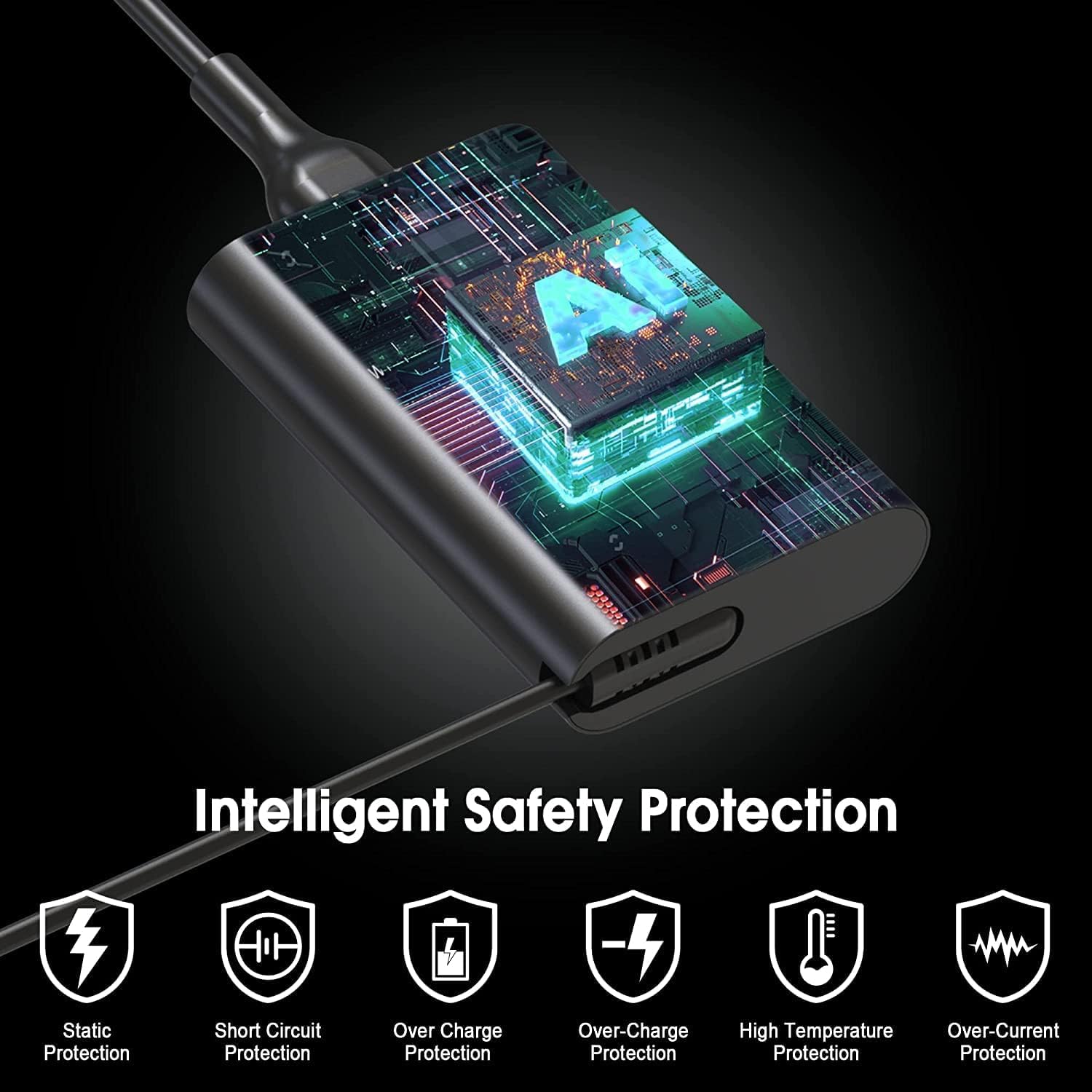 65W USB C Laptop Charger Compatible with Dell Latitude 5420 5520 5530 5550 5540 5430 5450 5440 7420 2-in-1 7430 7440 Inspiron 14 2-in-1 Chromebook 3100 XPS 13 60W Type C Power Cord image 7 of 7 B0CW9MV61H