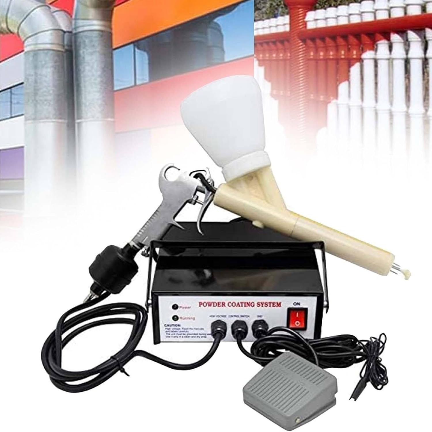 Electrostatic Spray Machine Set,with W/Foot Switch Spraying Gun,Portable Powder Spraying Machine,Electric Coating Set,Powder Coating Gun,Powder Coat Machine (Black)