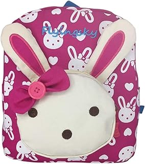 Skyflying Rabbit Animals Kids Book Backpack Baby Girls School Bag Rose