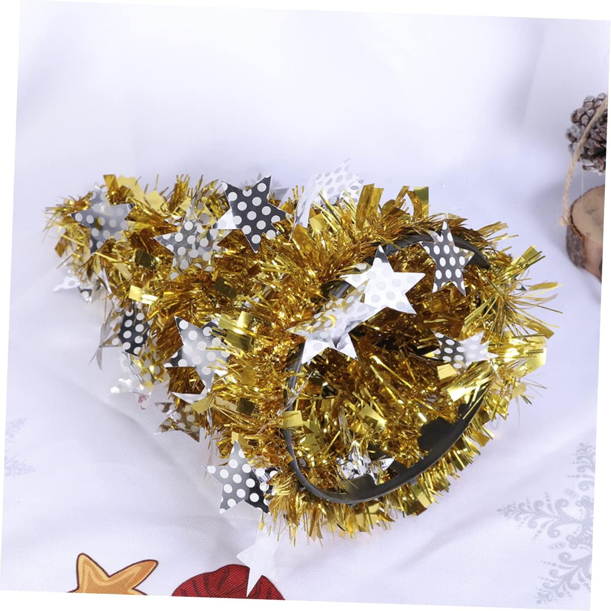 VALICLUD 5Pcs Christmas Tree Decoration Shiny DIY Tabletop Christmas Trees with Star Pendants Golden Silver Red Blue Green for Holiday
