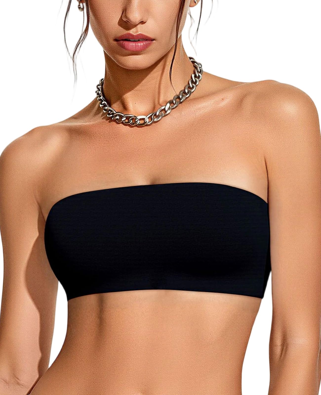 Strapless Bandeau Bras for Women Seamless Comfort Wireless Bralettes Non-Padded Tube Bra