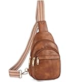 BOSTANTEN Small Sling Bag for Women Leather Crossbody Bags Fanny Pack Chest Bag for Travel