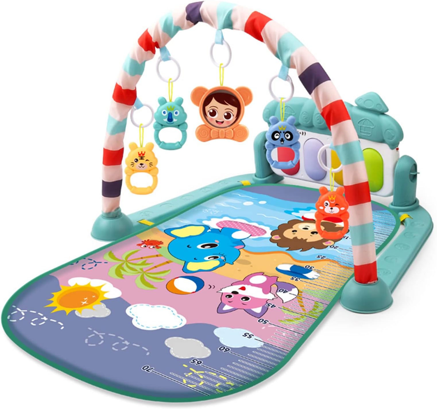 Baby Play Mat,Funny Play Piano Tummy Time Baby Activity Gym Mat with 5