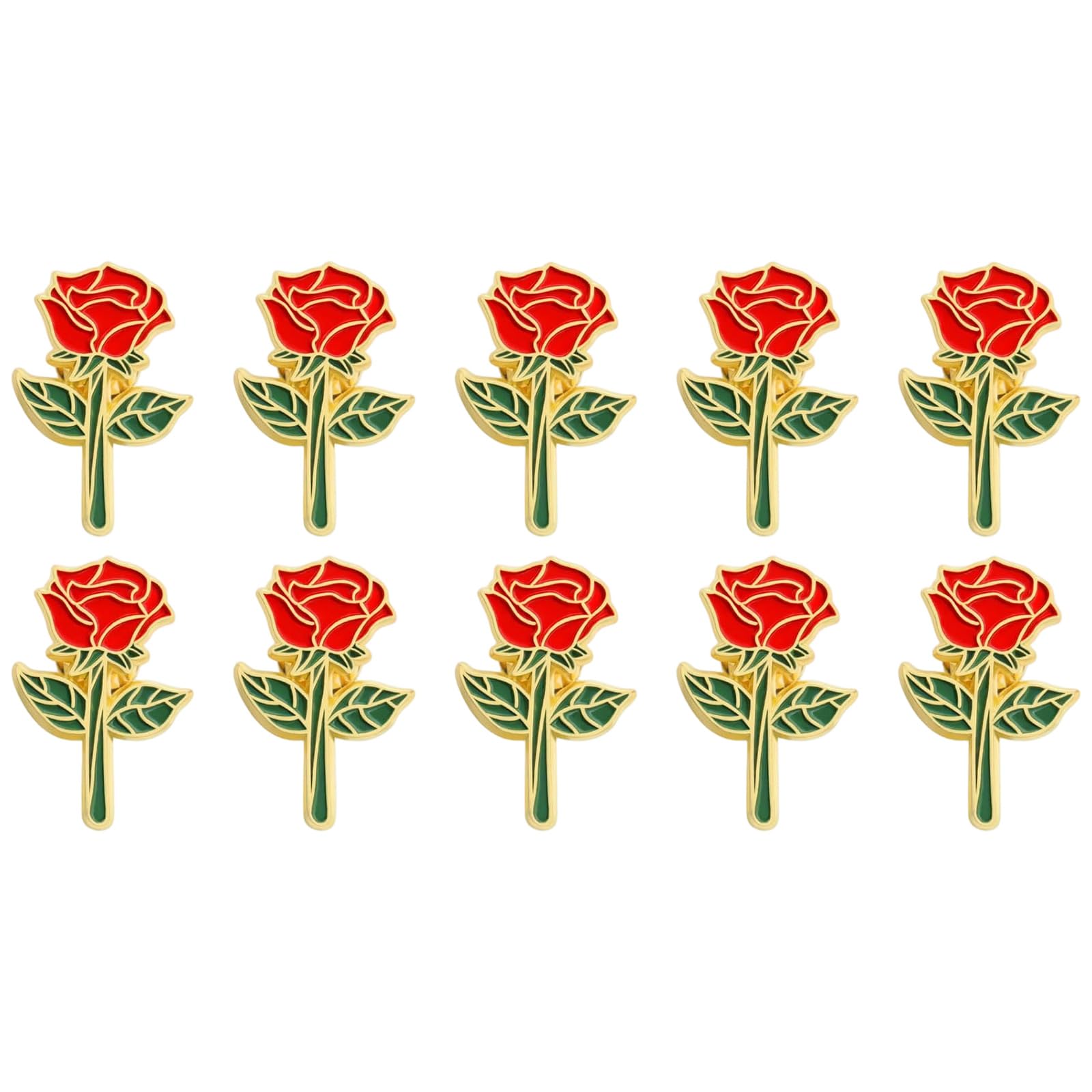 BWANGIAO Pack of 10 Elegant Floral Alloy Brooches for Women Stylish Lapel Pin Accessories Stylish Badge Pin Charm