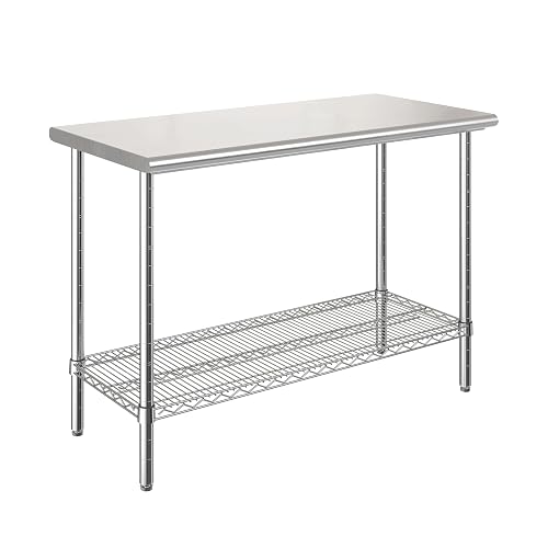 Seville Classics Commercial Work Table Island Utility Cart Prep Station,