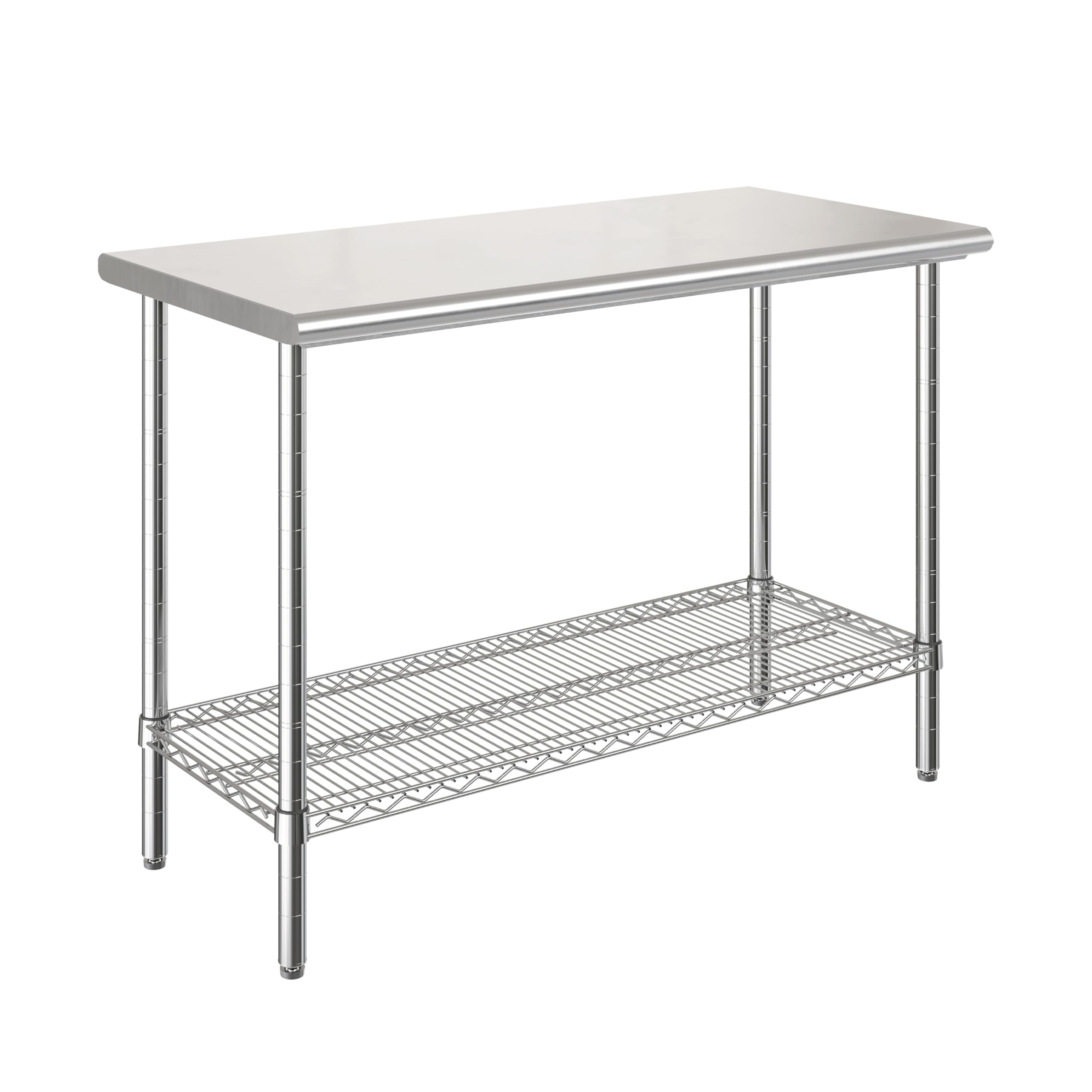 Seville Classics Commercial Stainless Steel Top Worktable, Chrome