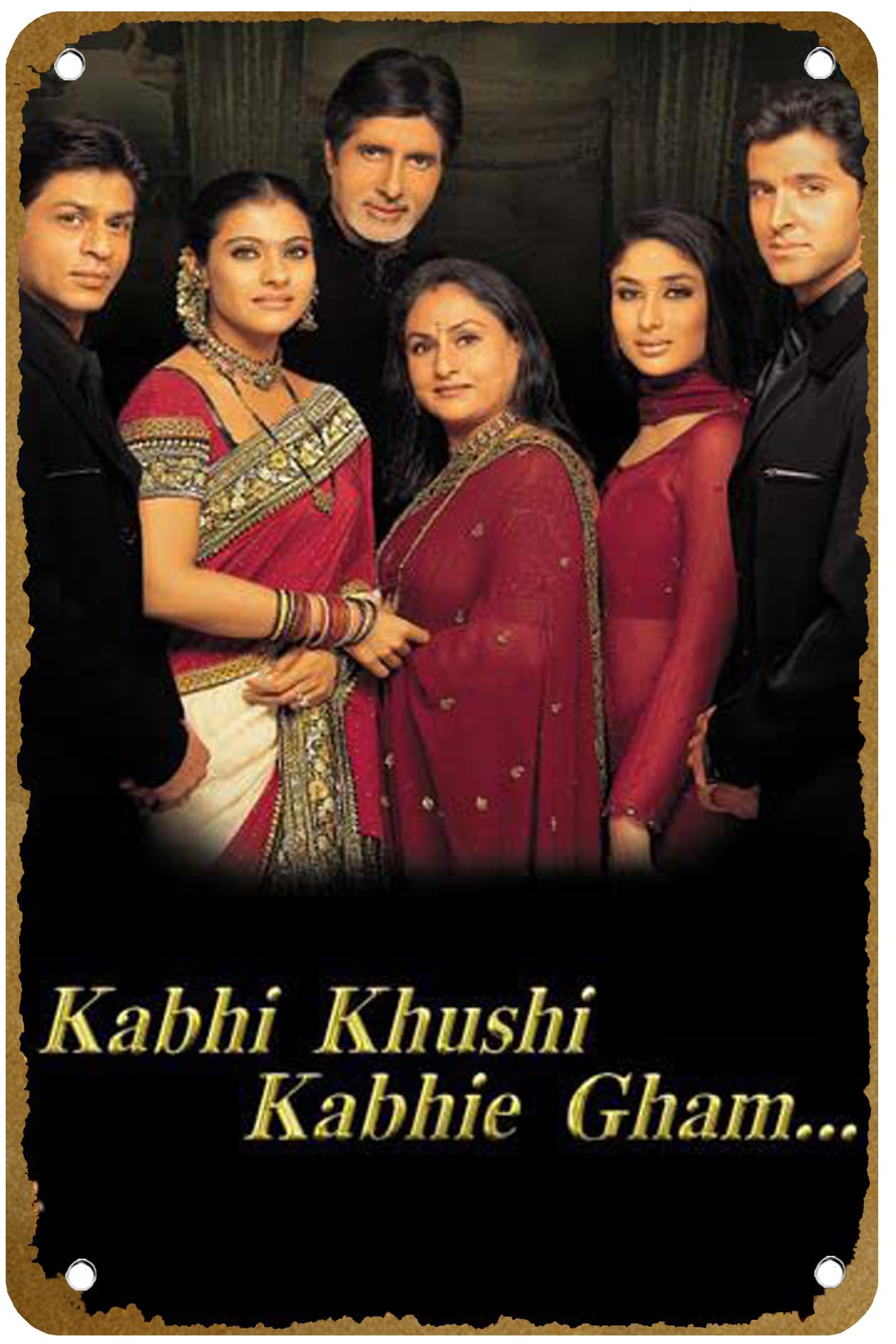 Kabhi Khushi Kabhie Gham 2001 Film Poster Vintage Metal Tin | Desertcart  Seychelles, image size:1260x1890