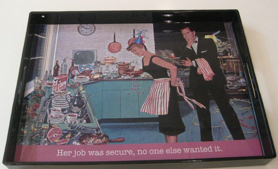 Accents by Jay Saturday Evening Press Rectangle Tray, Her job was Secure