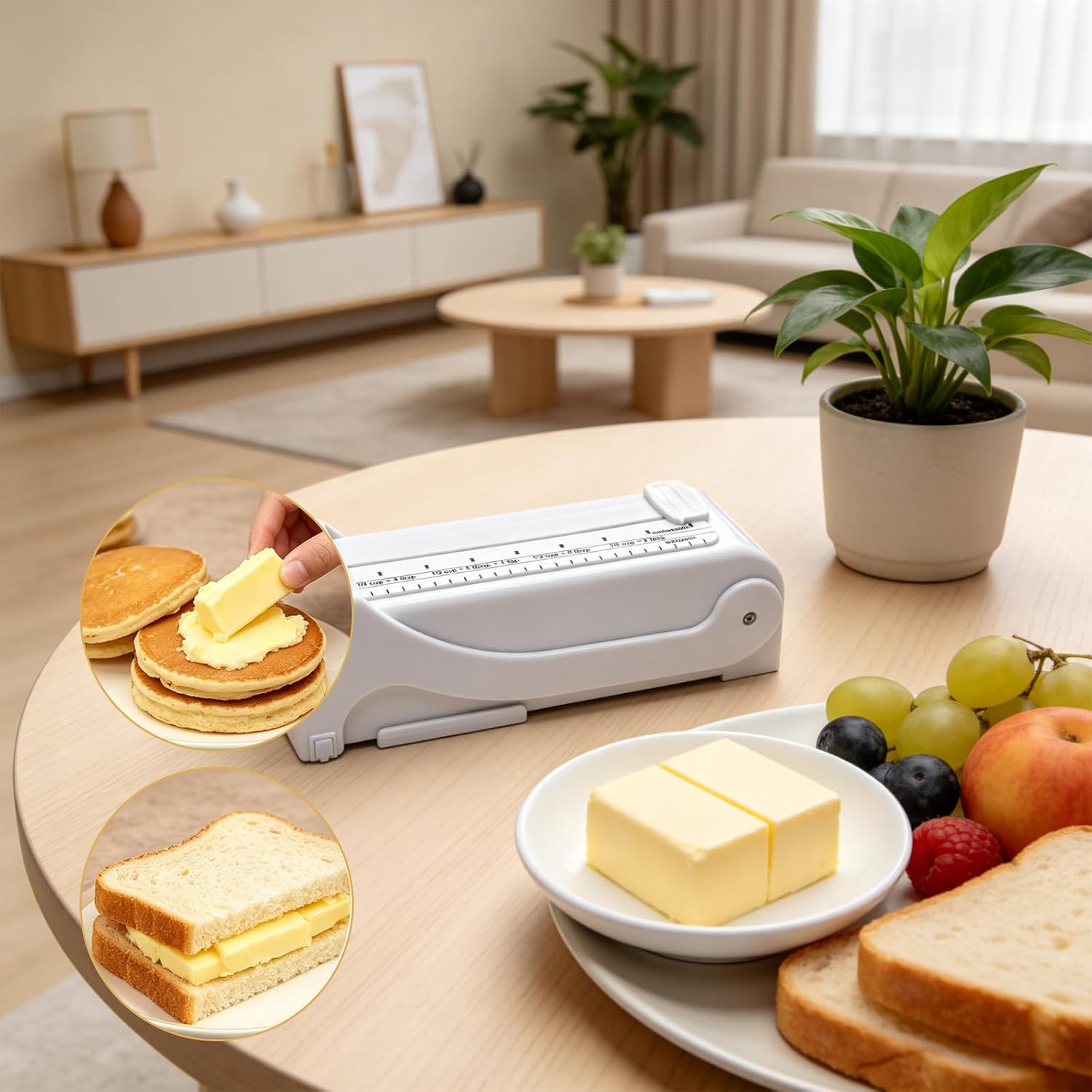 Butter Cutter, Adjustable Thickness Butter Slicer Cutter and Keeper