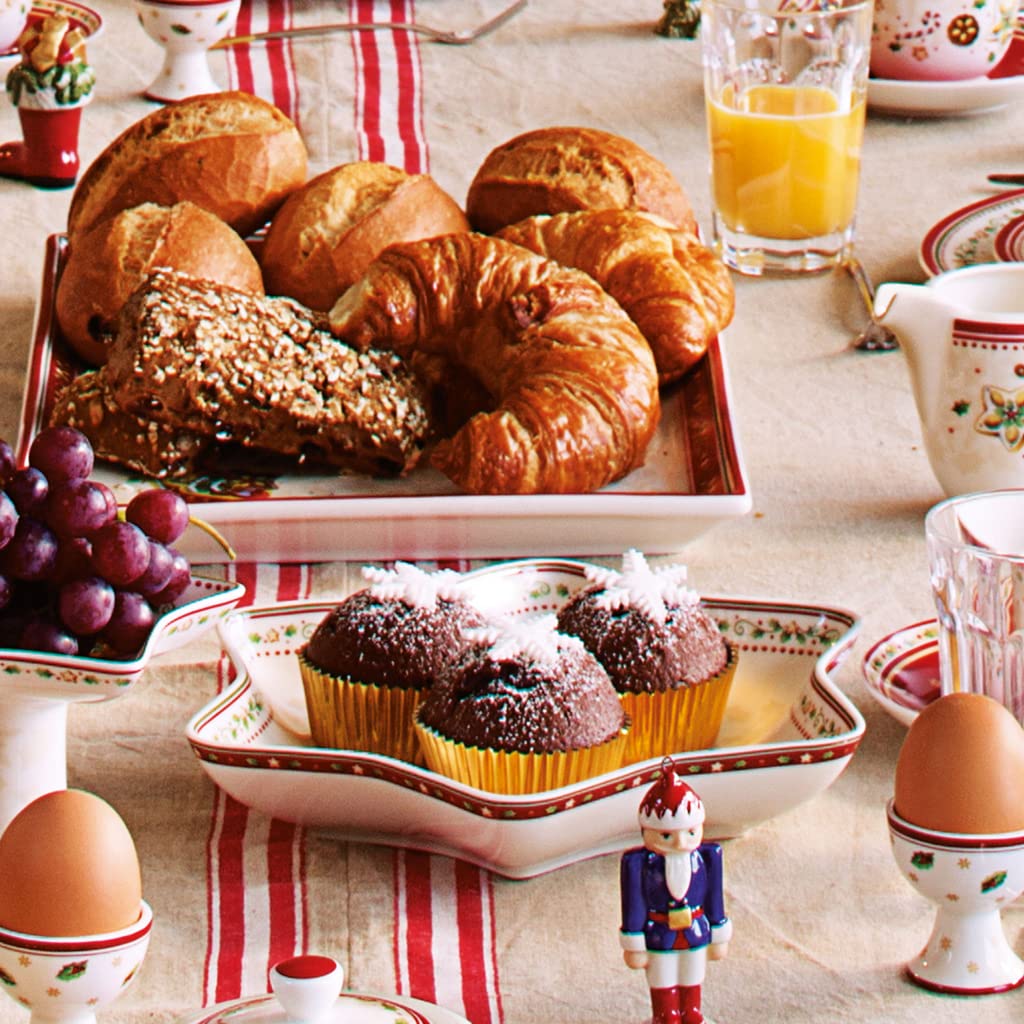 Villeroy & Boch , Winter Bakery Delight Fuente Para Servir Rojo, Apto Para Microondas, Navidad, Decoración, Cuenco Ceramica, Bol, Bowl Ceramica, Premium Porcelain