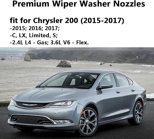 Miniatura 4 de 68081370AB - Boquillas de limpiaparabrisas de alta calidad para Dodge Dart 2013-2016  Chrysler 200 (2015-2017), boquilla de chorro de líquido para