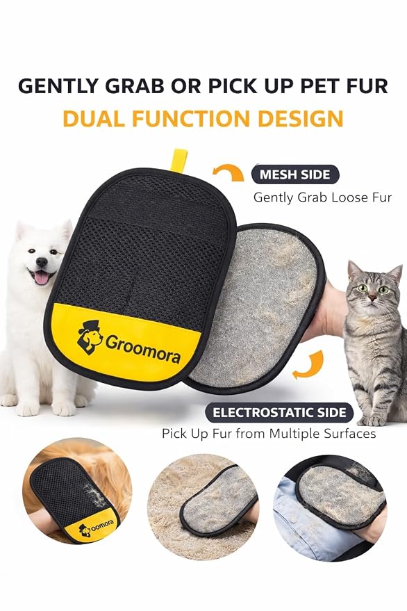 Guantes para remover pelo de mascotas con 255 puntas de silicona miniatura 3