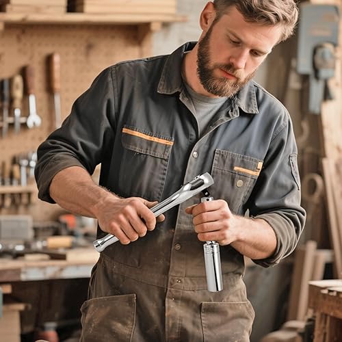 Miniatura 89 de VEVOR Juego de herramientas mecánicas, llaves profundas y estándar de 1/4 de pulgada, 3/8 pulgadas y 1/2 pulgadas, SAE/Métrica, 205 piezas