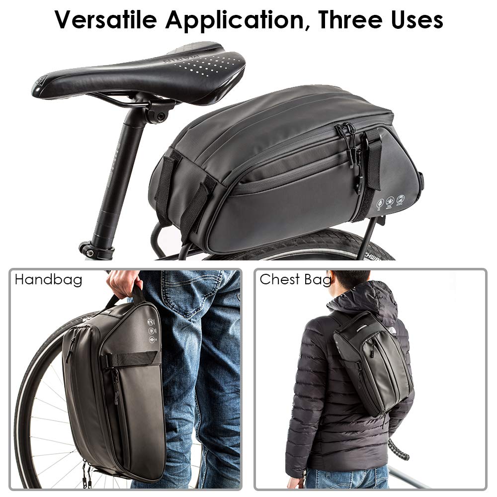 WOTOW Bike Reflective Rear Rack Bag, Water Resistant Bicycle Saddle