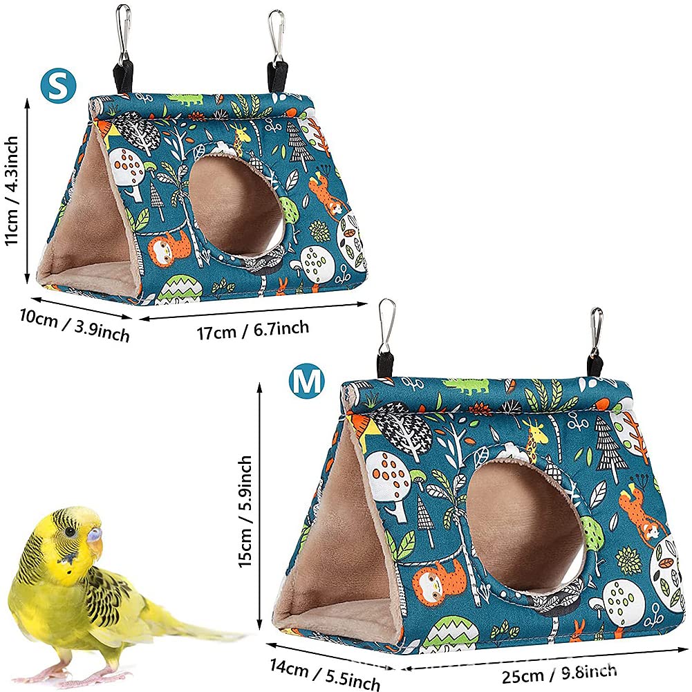 Amazon.co.jp: 小鳥の三角ベッド 文鳥寝床と遊び場 バードテント丸い穴