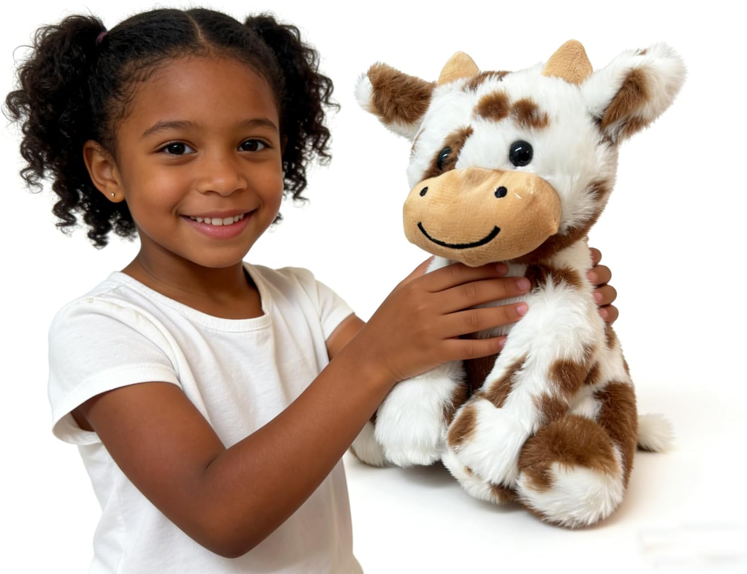 Cute Cow Plush Stuffed Animal Doll Toy 8 inch for Girls Boys One Pieces （Each one has a Different Pattern） (sit Cow bd Brown image 3