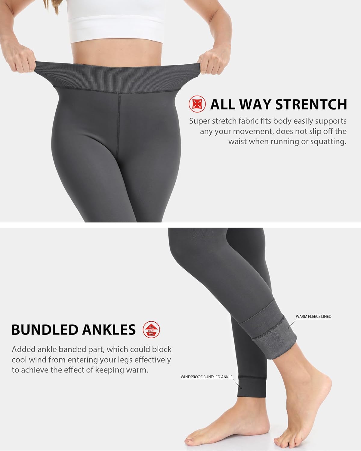 ZLLW Winter Warm Fleece Lined Leggings for Women,High Waisted Thick Thermal Velvet Tights - Image 4