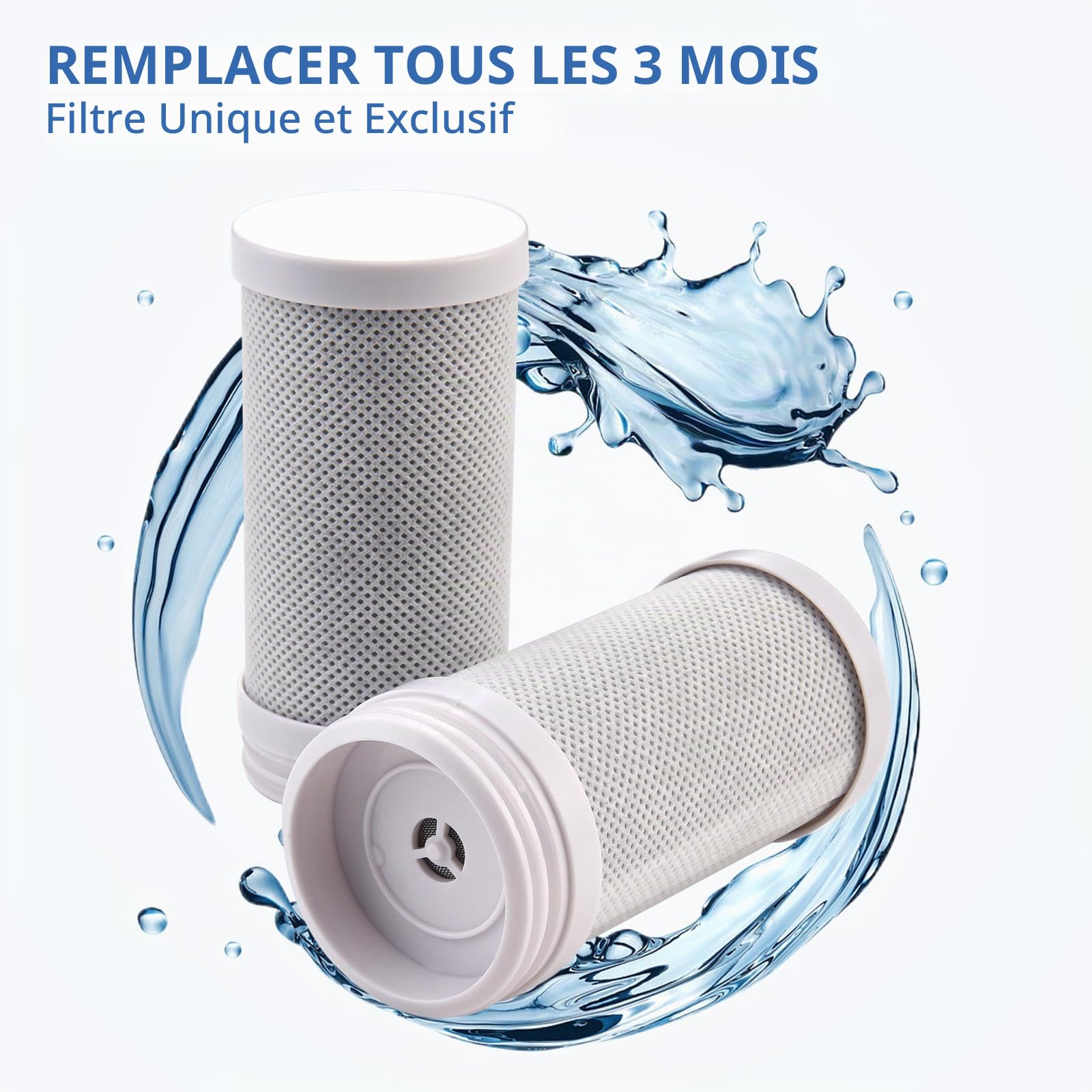 HOMELODY Filtre à eau robinet avec indicateur LED, filtre à eau potable pour la maison et la cuisine