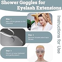 Vista 4 de 50 piezas de protectores faciales desechables para la ducha, protector ocular después de la cirugía de cataratas, protector facial transparente