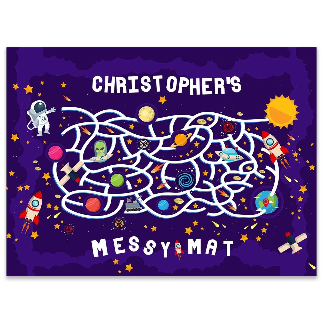 Paper Themes Girls Space Personalised Messy Mat Plastic Table Cloth Wipe Clean Protect Your Table And Floor From Spills And Accidents ((Xl) 150 X 110 Cm, )
