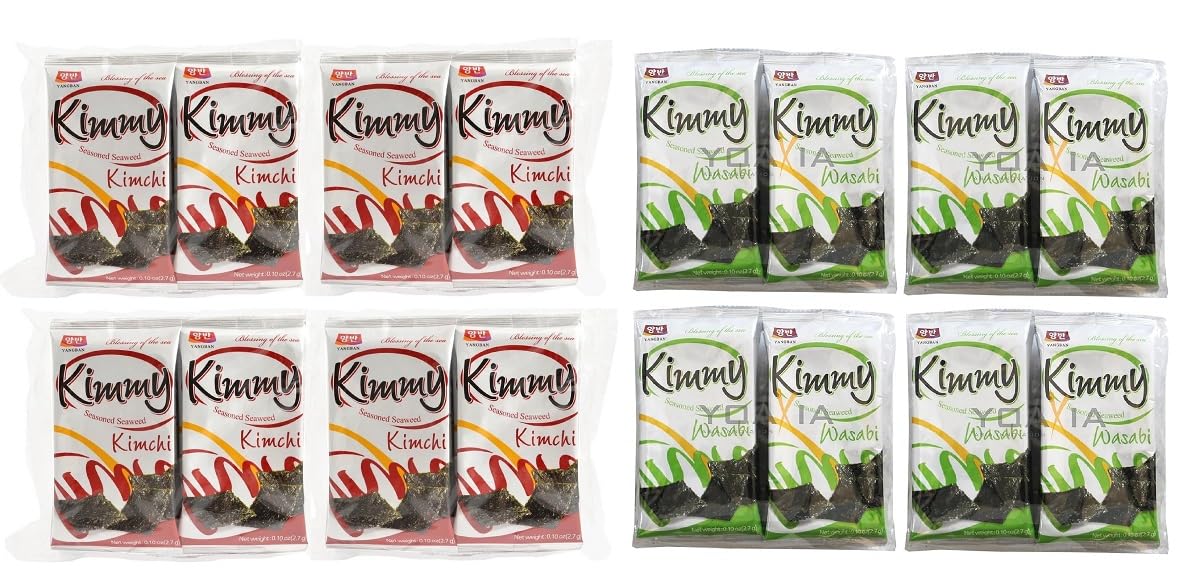 Dongwon Snack algas al wasabi 8x y al sabor de kimchi 8x.
