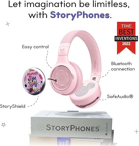 Miniatura 2 de ONANOFF StoryPhones, Storytelling - Auriculares plegables Bluetooth para niños, paquete de Disney con disco de historia de Minnie Mouse, perfecto