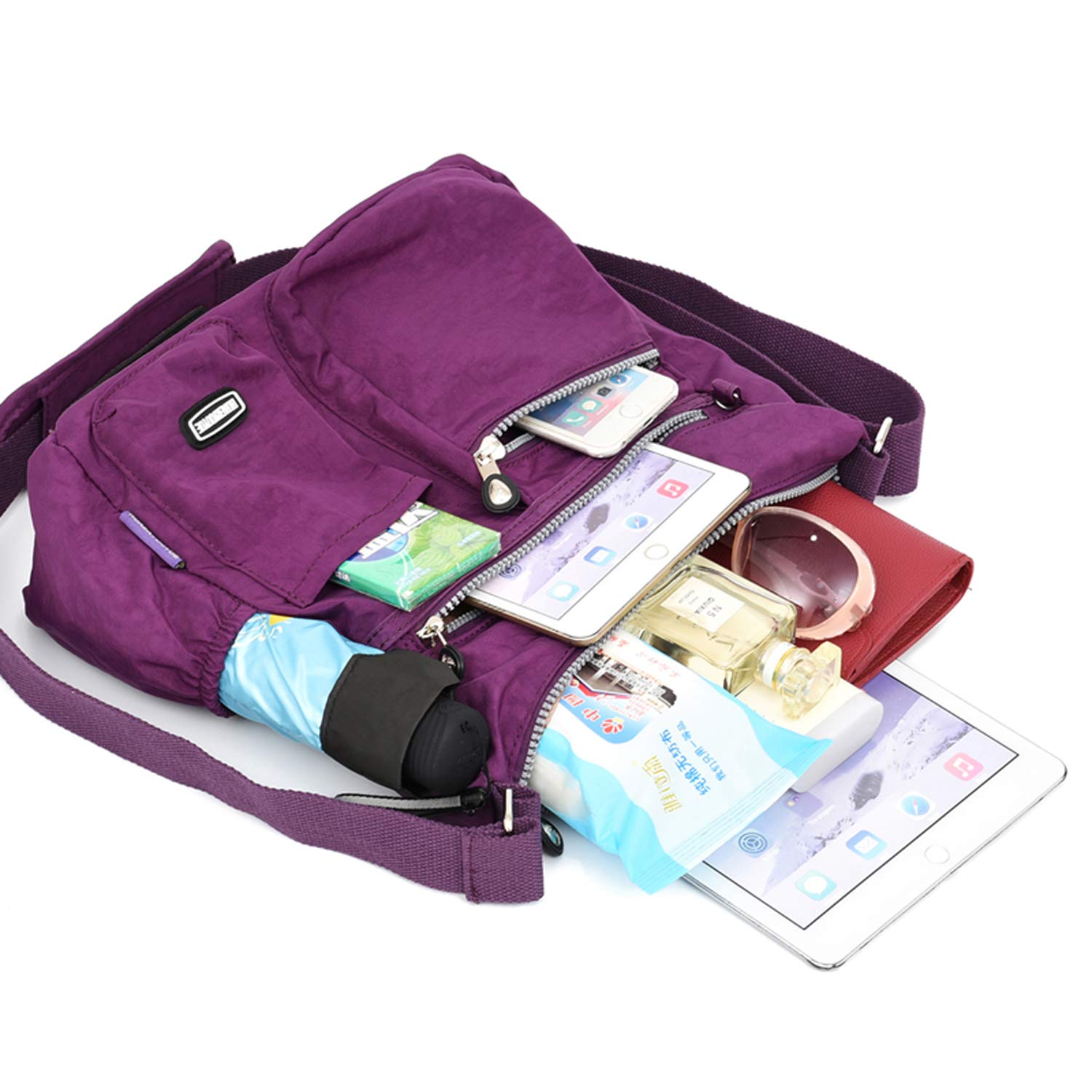 Borsa Tracolla Impermeabile Borse a Spalla Donna Borse da Viaggio Leggero Borsa Laterale Sportiva Sacchetto Casuale Durevole Borsetta per Libri Borsello Scuola