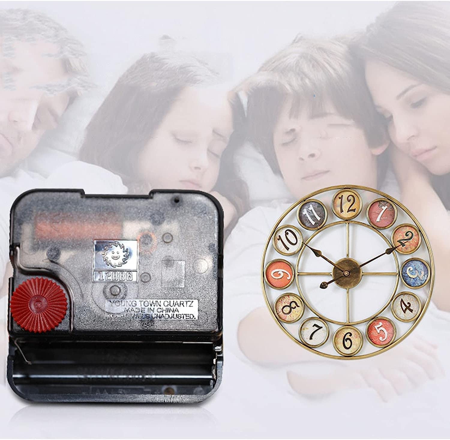 Outdoor Indoor Wanduhr, 24 Zoll / 60 cm große runde Gartenuhr, offene schmiedeeiserne wasserdichte Outdoor-Uhr Indoor Outdoor Dekoration