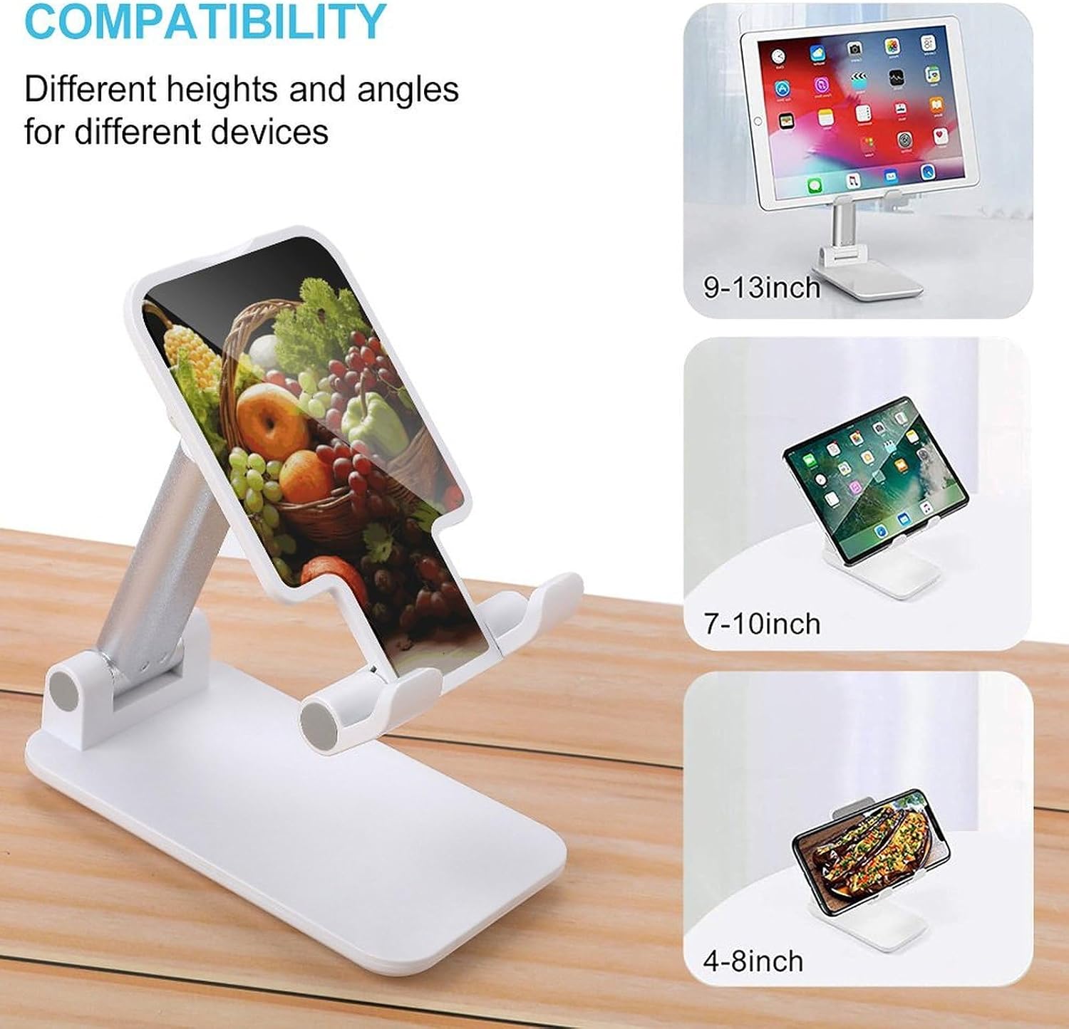 Colorful Various Vegetables Foldable Phone Stand for Desk Taller Stand image 3