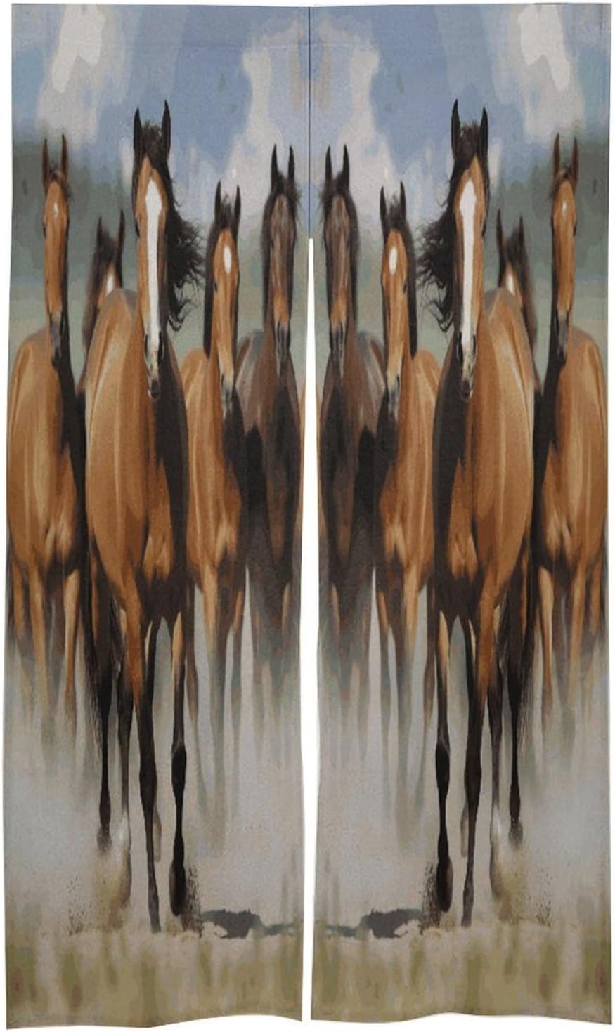 Horses Door Curtain Printed Doorway Noren Japanese Style Doorway Room Divider Curtains for Privacy Partition Divider Kitchen Home Decorations Wall Hanging