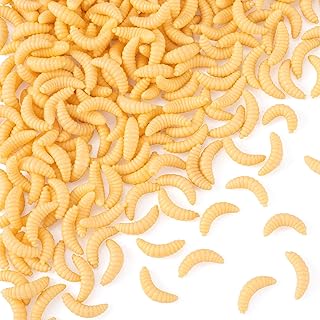 Fake Worms for Fishing Bass, Fake Maggots Realistic Fishing Lure, Soft Plastic False Wax Worm for Freshwater Ice Lure Fishing