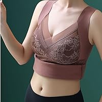 Vista 4 de Ropa interior térmica con forro polar para mujer, cuello en V, encaje, camiseta de compresión, chaleco cálido para invierno, capa base