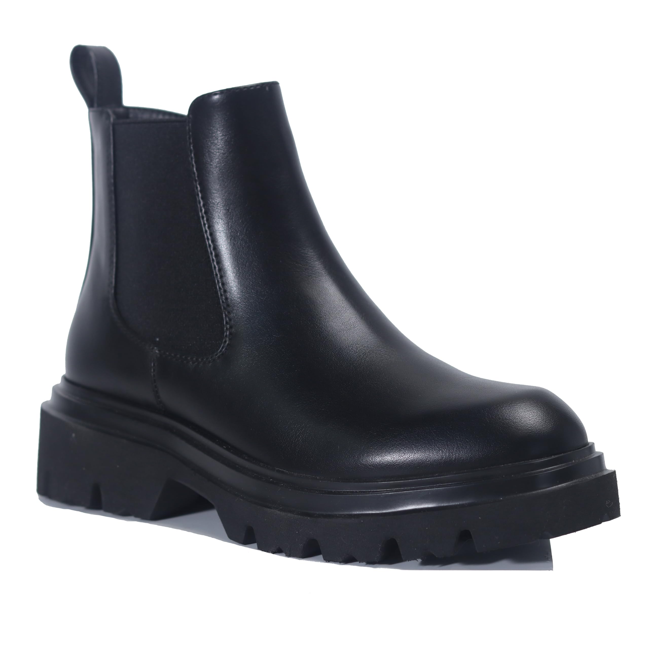 Womens Ultra-Light Chelsea Boots Featherweight Sole Chunky Heel Slip-On Elastic Ankle Booties for All-Day Comfort