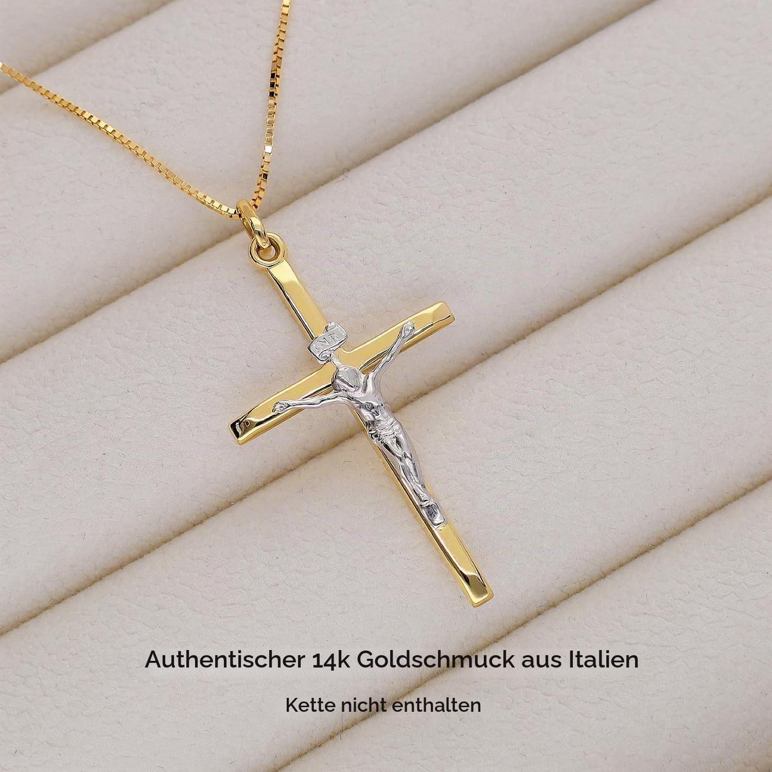 forme di Lucchetta - Kreuzanhänger Gold - Jesus Christus am Kreuz 14K