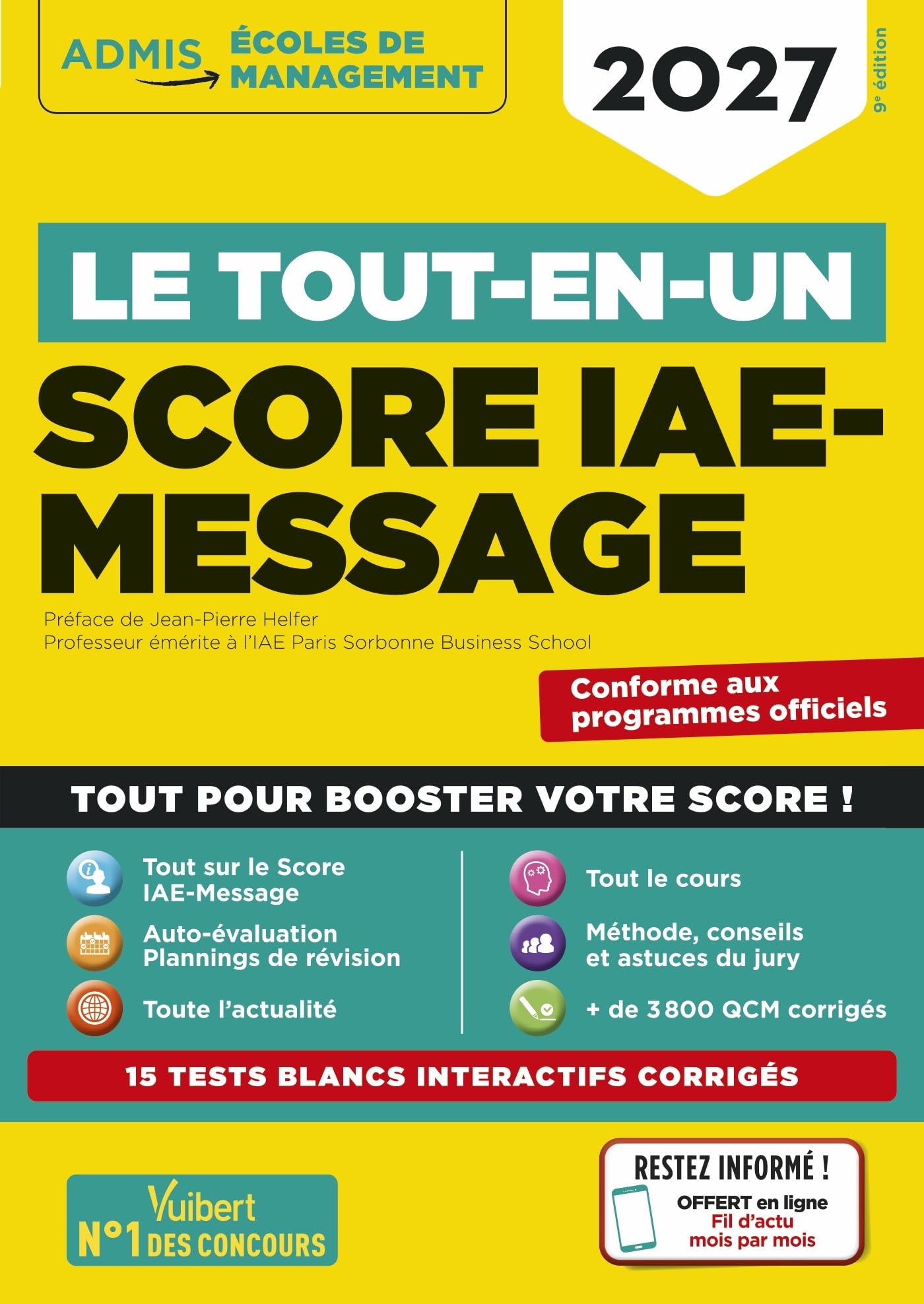 Le tout-en-un Score IAE-MESSAGE - Sélection 2027: 15 tests blancs interactifs