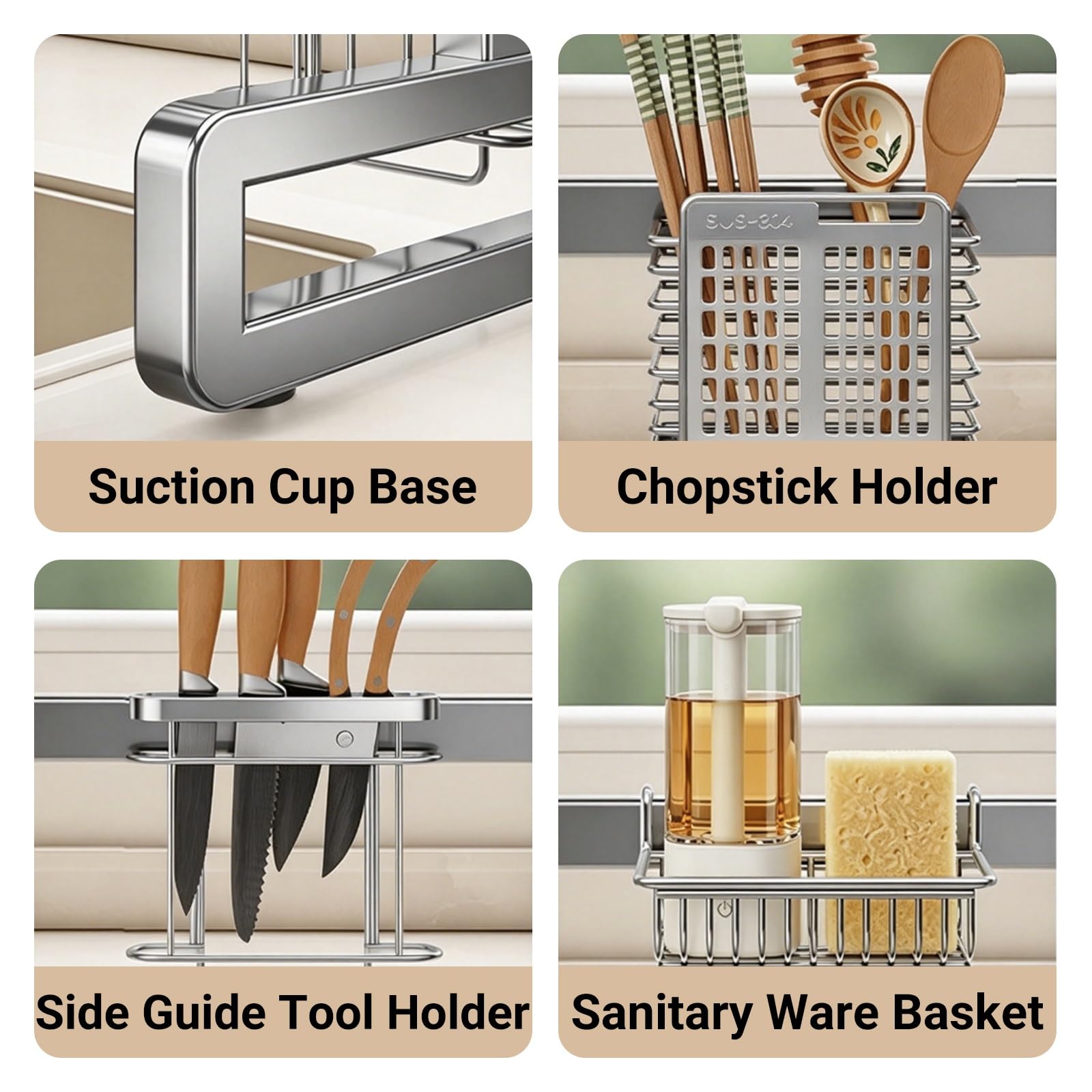 Escurreplatos sobre el Fregadero de Acero Inoxidable 304, Estante Organizador para Fregadero de Cocina, Adecuado para Platos, Vasos, Cuencos y Cubiertos(Single Layer,78cm/30.7in)